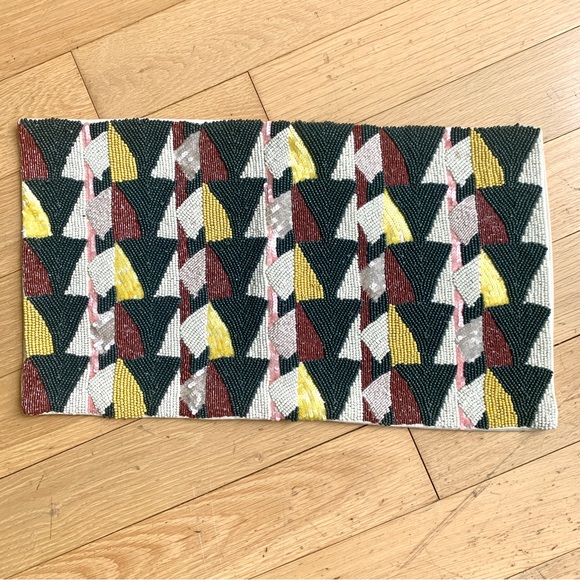 WEST ELM Handcrafted Beaded Geo Overlap Accent Pillow Cover - Picture 2 of 8